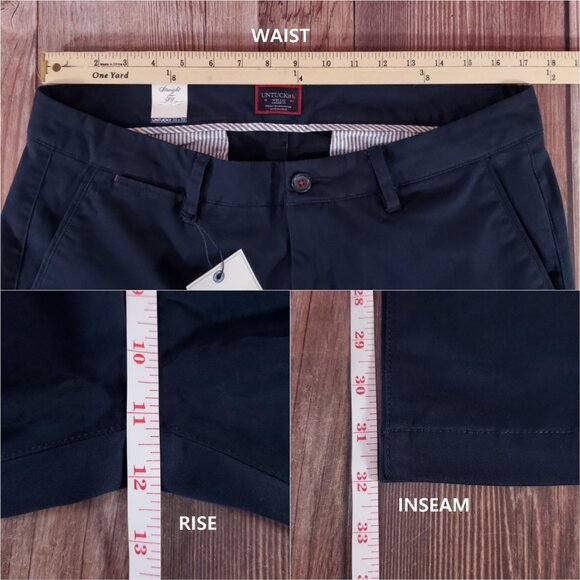 *FLAWS* NWT UNTUCKit Mens Size 35X32 St Clair Straight Leg Pants Navy Blue 40291 - Picture 13 of 13